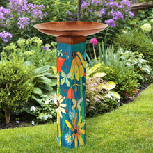 Load image into Gallery viewer, Earth Laughs in Flowers Bird Bath Art Pole with Copper Topper
