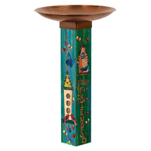 Load image into Gallery viewer, Bird Tweets Bird Bath Art Pole
