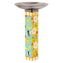 Load image into Gallery viewer, Bumbly Bee Bird Bath Art Pole with Stainless Steel Topper
