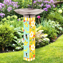 Load image into Gallery viewer, Bumbly Bee Bird Bath Art Pole with Stainless Steel Topper
