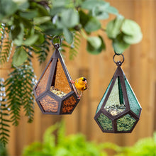 Load image into Gallery viewer, VivaStyle Bird Feeder, Glass Diamond Shaped Bird Feeder, 11"H
