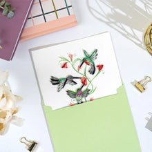 Load image into Gallery viewer, Quilled Hummingbird Trio Greeting Card
