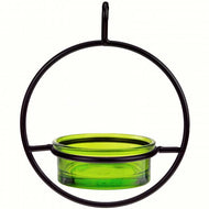 Recycled Glass 7.25 Inch Lime Hanging Sphere Feeder