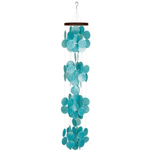 Load image into Gallery viewer, Capiz Waterfall Azure Woodstock Chime
