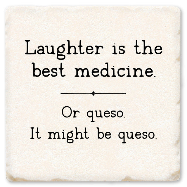Laughter is the Best Medicine Drink Ceramic Coaster