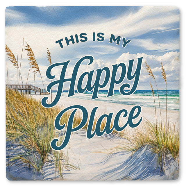 This Is My Happy Place Ceramic Coaster