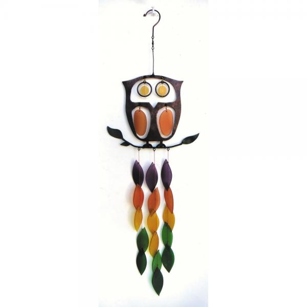 Retro Owl Metal Glass Chime