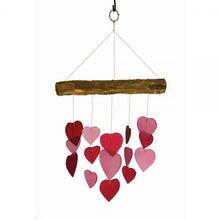 Load image into Gallery viewer, Pink and Red Hearts Glass Chime

