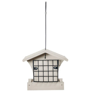Recycled Hopper Feeder with Suet Cages - Sea Salt
