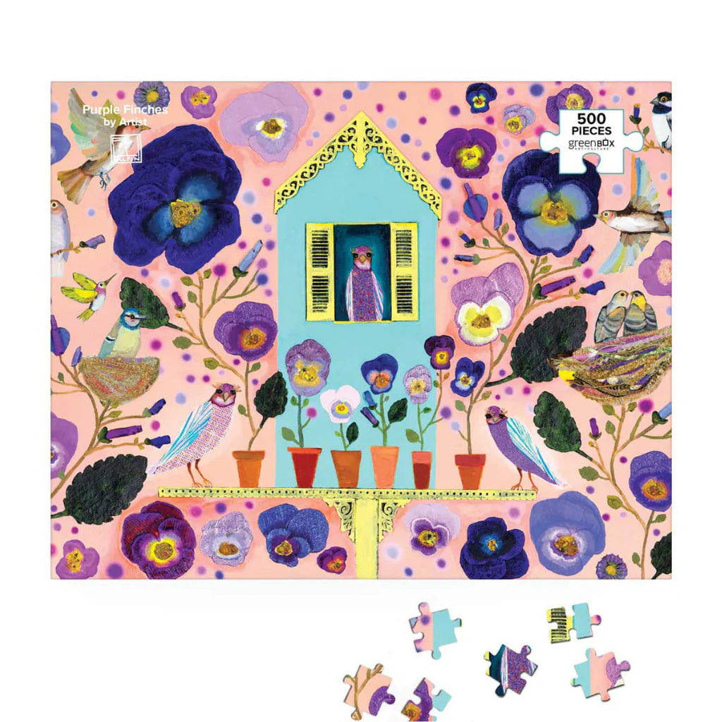Purple Finches 500 Piece Jigsaw Puzzle