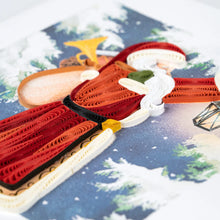 Load image into Gallery viewer, Quilled Vintage Santa Christmas Card
