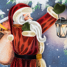 Load image into Gallery viewer, Quilled Vintage Santa Christmas Card
