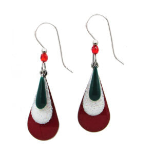 Silver Forest - Festive Layered Teardrop Earrings