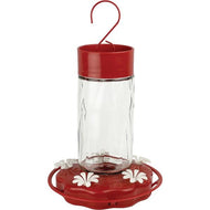 Scarlet Swirl Glass 20oz Hummingbird Feeder