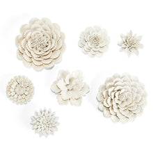 Load image into Gallery viewer, White Garden Flower Wall Sculptures
