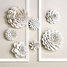 Load image into Gallery viewer, White Garden Flower Wall Sculptures
