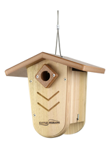 Load image into Gallery viewer, Moraine Nest Box with Recycled Roof (Chocolate Roof with Recycled Predator Guard)
