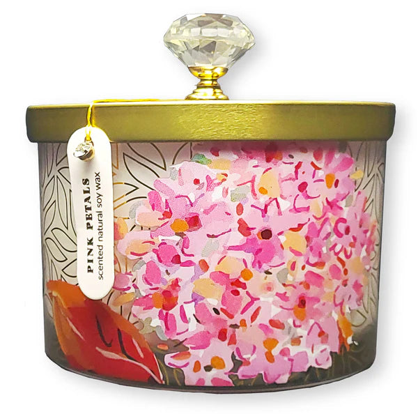 Niquea.d Pink Petals Candle - 15oz Flat Bottom Dish