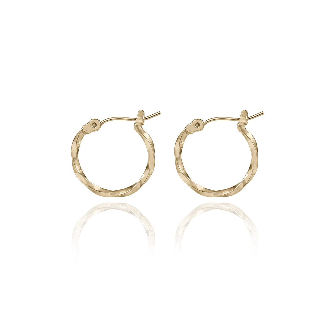 Spirit by Silver Forest Small Gold Twisted Hoop Earrings
