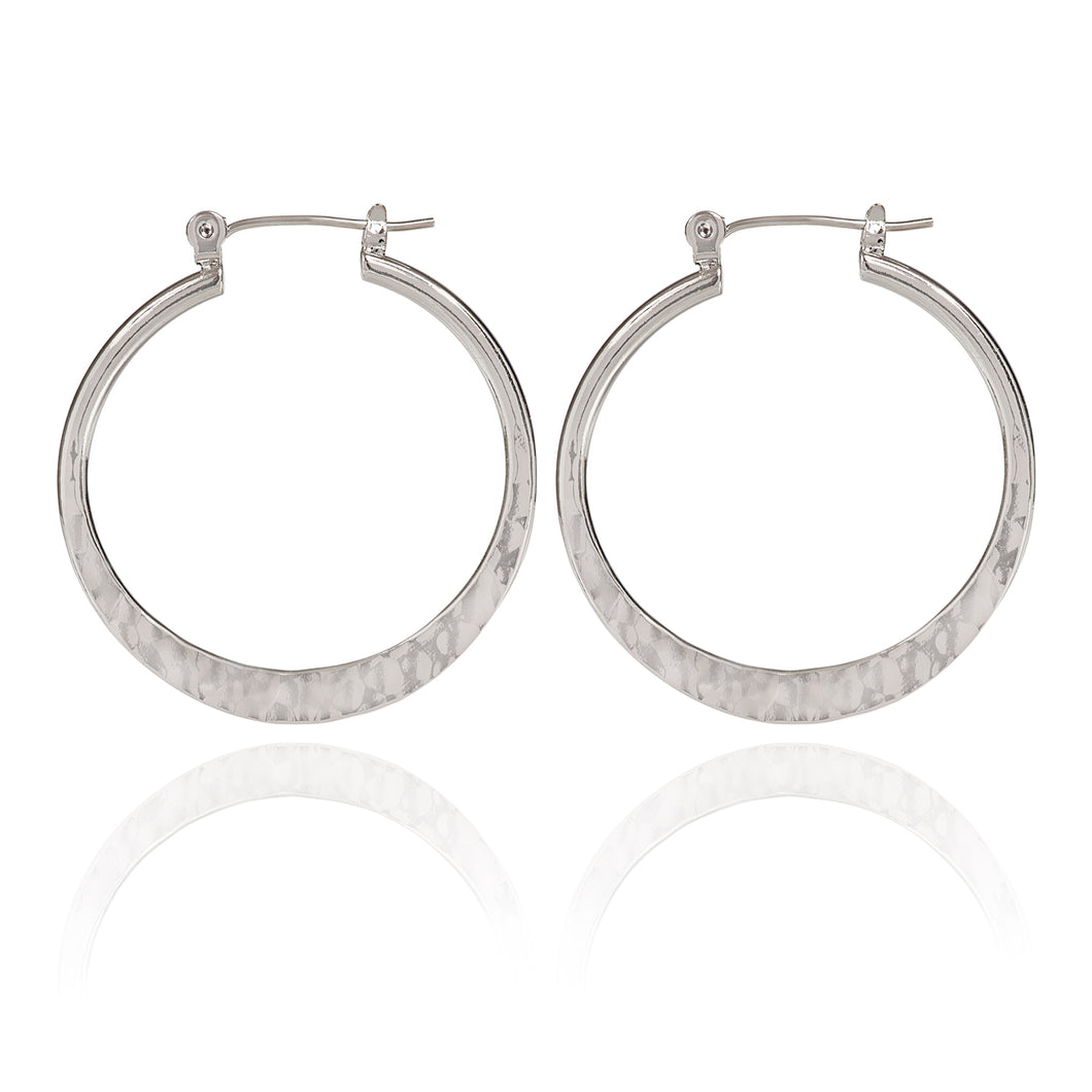 Spirit by Silver Forest Medium Hammered Hoop Earrings