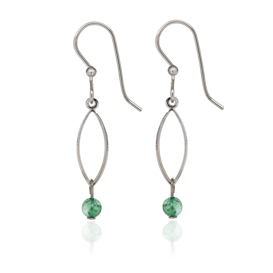 Spirit by Silver Forest Open Football Drop with Bead Earrings