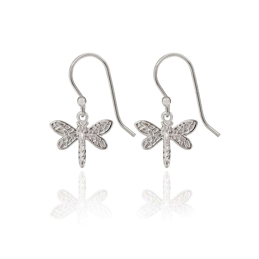 Spirit by Silver Forest Silver Dragonfly Dangle Earrings