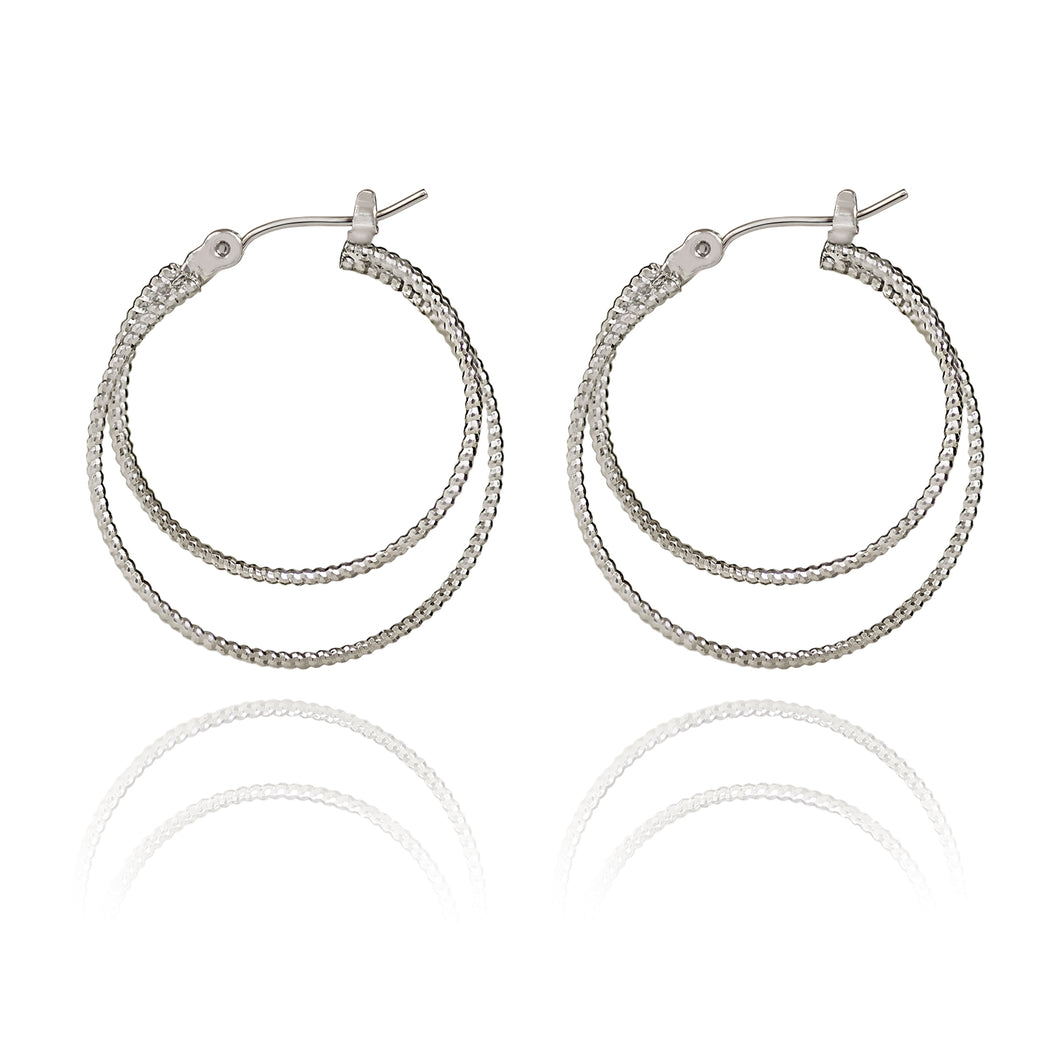 Spirit by Silver Forest Double Interlocking Hoop Earrings