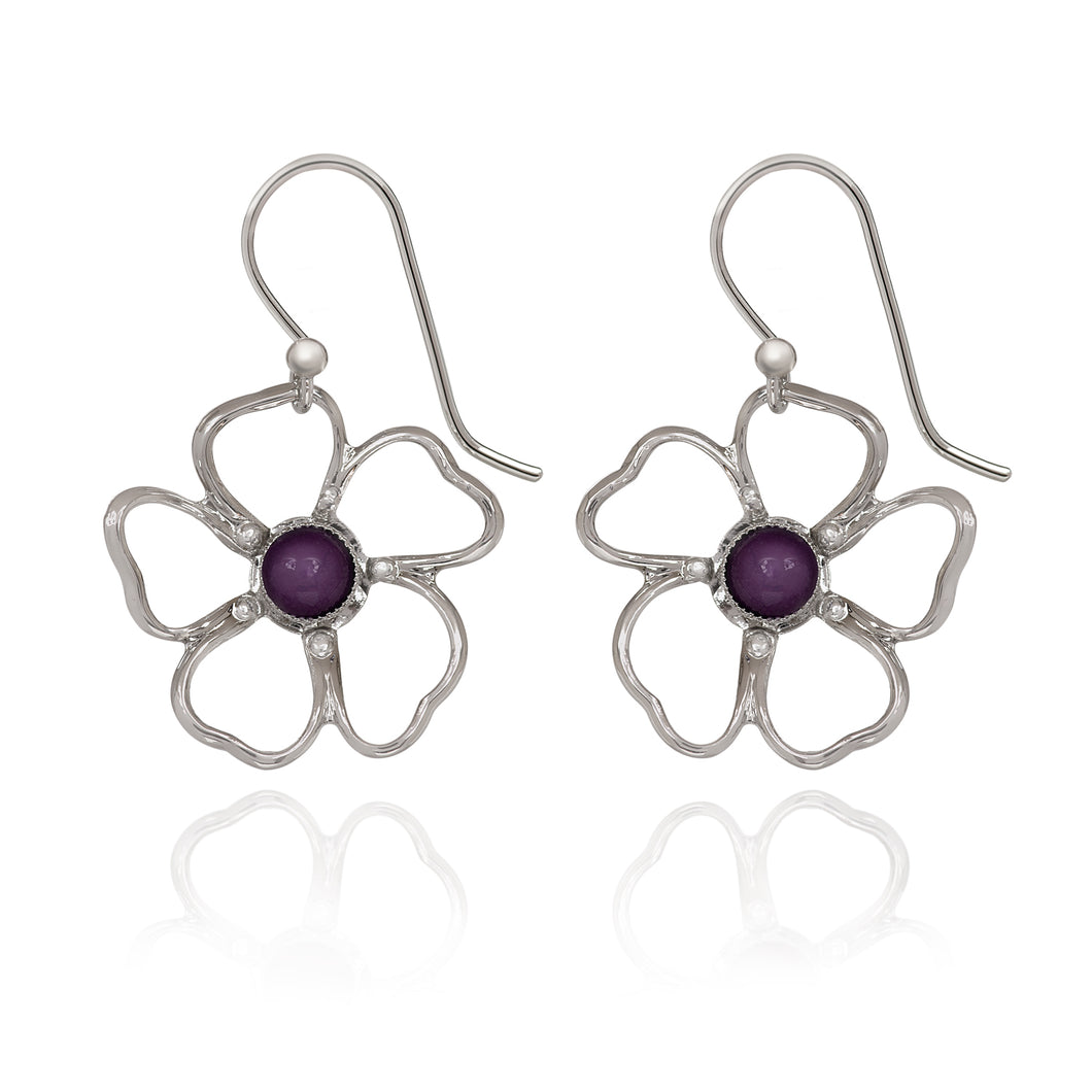 Spirit by Silver Forest Open Flower with Stone Earrings