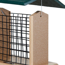 Load image into Gallery viewer, Seed and Suet Block Feeder in Taupe &amp; Green Recycled Plastic
