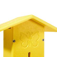 Load image into Gallery viewer, Butterfly House Pole Mounted in Yellow Recycled Plastic
