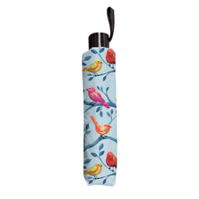 Load image into Gallery viewer, What She Shed Fantasical Birds Umbrella Manual Compact with Sleeve, Florals, 38" Canopy x 22.5"H
