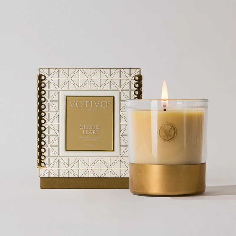 Votivo Gilded Pear Holiday 10 oz Signature Candle