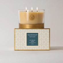 Load image into Gallery viewer, Votivo Icy Blue Pine 3 Wick Candle
