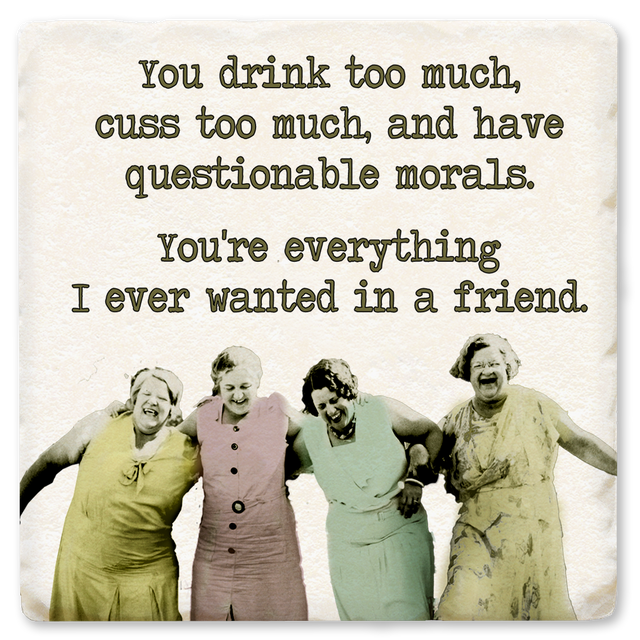 Four Ladies Cuss Too Much Ceramic Coaster