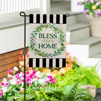 Load image into Gallery viewer, Bless Our Home Burlap Garden Flag
