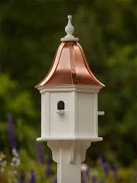 12" Birdhouse w/3 portals bright copper