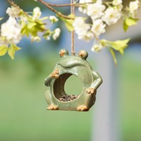 Load image into Gallery viewer, Pollinator Garden Ceramic Frog Bird Feeder
