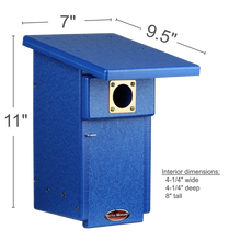 Load image into Gallery viewer, Recycled Bluebird Nest Box (Blue/Blue)
