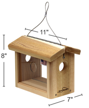 Load image into Gallery viewer, Cedar Hanging Bluebird Feeder

