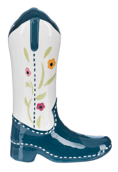 Floral Cowboy Boot Vase