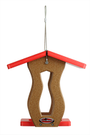 Recycled Curved Hopper Feeder (Small) (Chocolate/Red)
