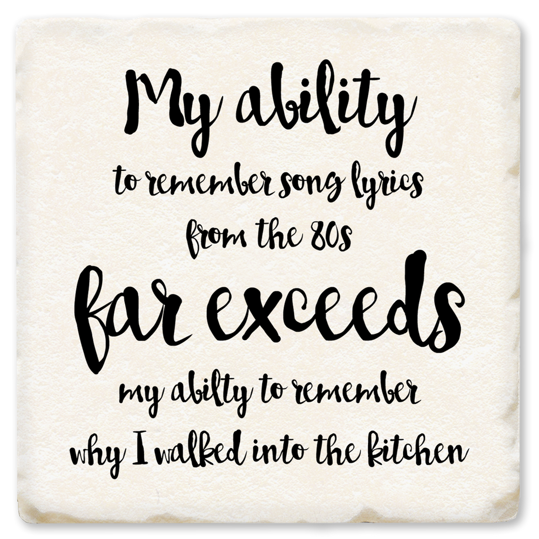 My Ability To Remember Song Lyrics Ceramic Coaster
