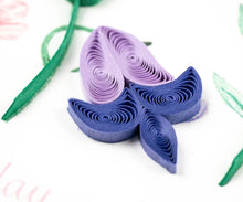 Load image into Gallery viewer, Quilled Birthday Flowers &amp; Blue Butterflies Greeting Card
