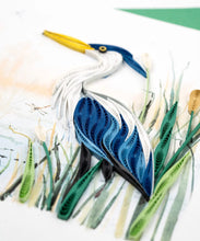 Load image into Gallery viewer, Quilled Great Blue Heron Greeting Card
