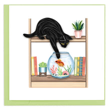 Load image into Gallery viewer, Quilled Mischievous Cat Greeting Card
