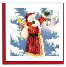 Load image into Gallery viewer, Quilled Vintage Santa Christmas Card
