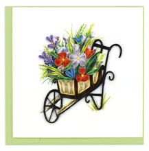 Load image into Gallery viewer, Quilled Wheelbarrow Garden Greeting Card
