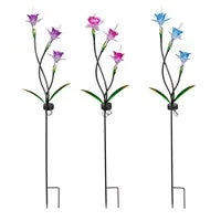 Load image into Gallery viewer, What She Shed Metal and Plastic Optical Lily Stake 42&quot;H, 3 Assorted
