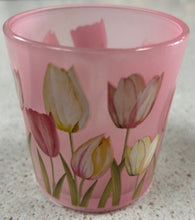 Load image into Gallery viewer, Small Glass Candle Holder - Tulips
