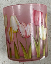 Load image into Gallery viewer, Small Glass Candle Holder - Tulips
